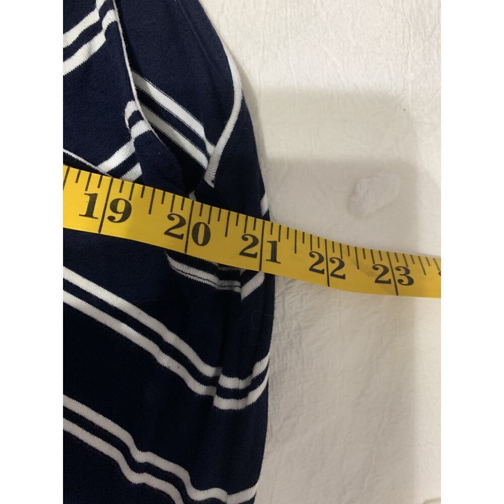 Chico's Striped Shift Dress Womens 3 (L) Navy White Asymmetrical Sleeveless - Picture 3 of 7